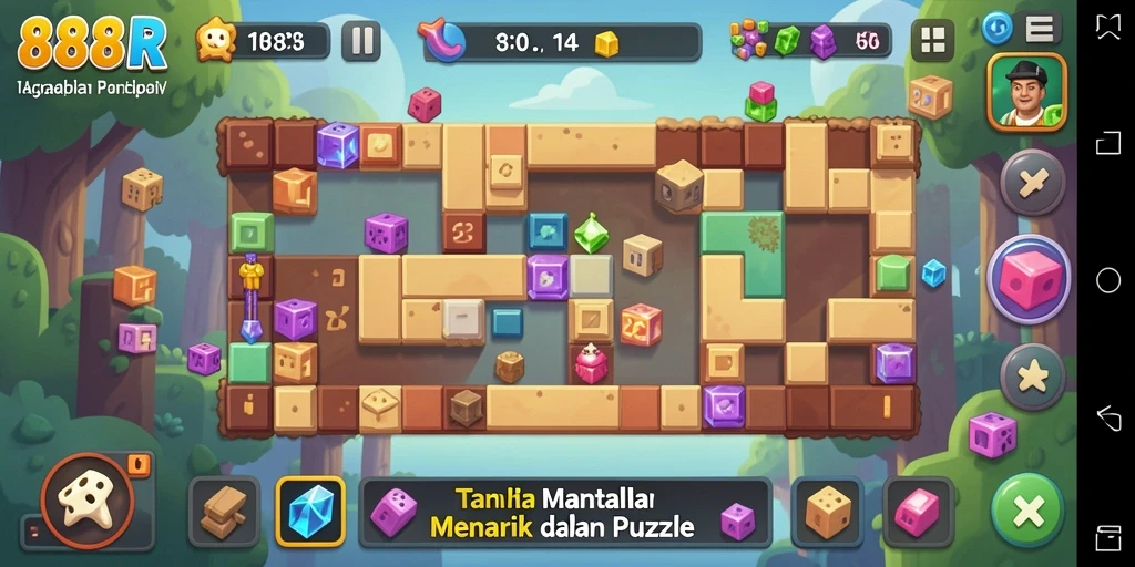 Tangkapan layar gameplay <strong>888R</strong> dengan teka-teki menarik.