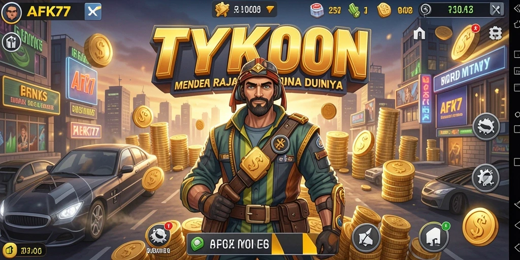 Tangkapan layar utama AFK77 menampilkan visual bisnis yang seru dan interaktif.
