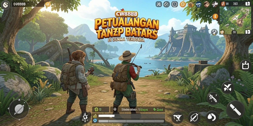 Tangkapan layar menunjukkan dunia terbuka yang luas dan indah dalam CW8888.