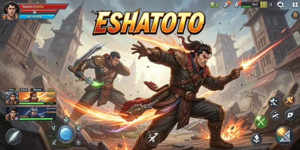 Screenshot gameplay ESHATOTO yang menampilkan aksi seru dan pertarungan yang mendebarkan.