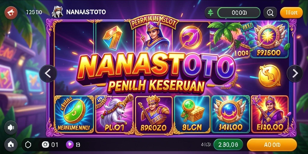 Screenshot utama NANASTOTO menampilkan gameplay seru dalam permainan Slot.