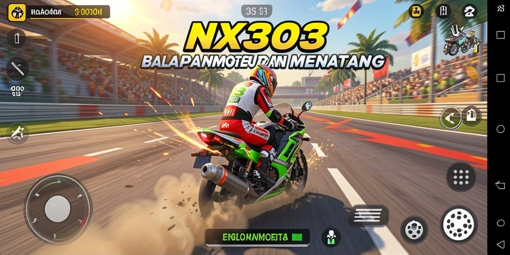 Gameplay balapan motor yang menegangkan dan penuh aksi.