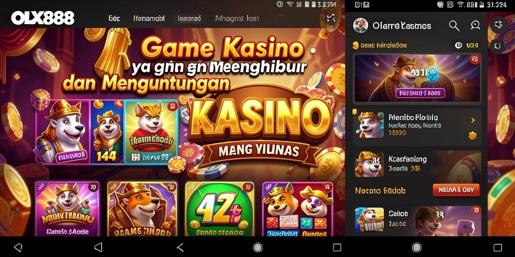 Screenshot gameplay menarik dari aplikasi OLX888 yang menggambarkan suasana kasino.