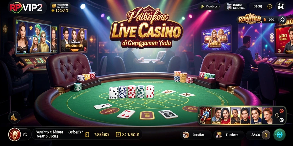 Screenshot utama RPVIP2 menampilkan dealer profesional dan gameplay yang mendebarkan.