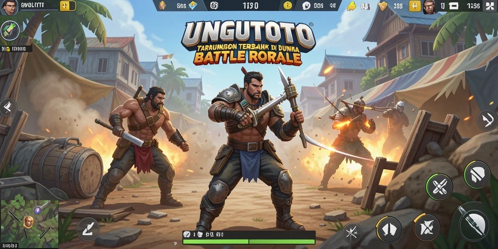 Tangkapan layar gameplay UNGUTOTO menampilkan aksi pertempuran seru.